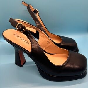 Ann Creek Black Slingback Heels
